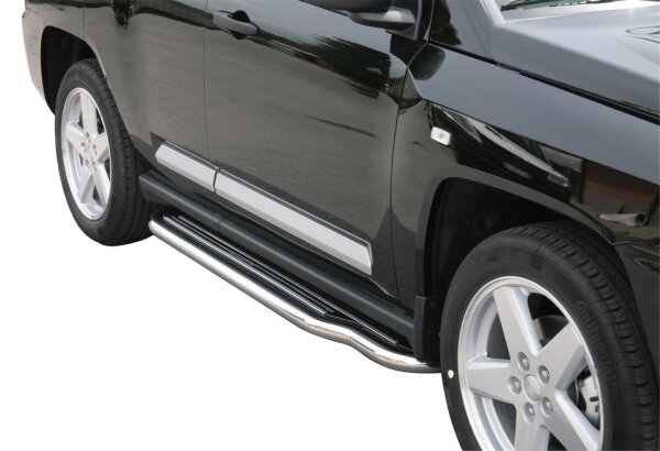 Trittbretter Schwellerrohre für JEEP Compass PK 2007-10 Edelstahl Ø50mm