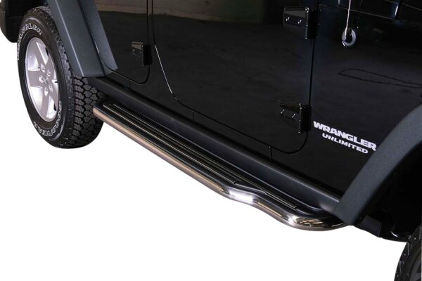 Trittbretter Schwellerrohre für JEEP Wrangler JK 5 Türer Bj.2011> Edelstahl Ø50mm mit TÜV