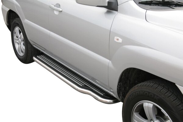 Trittbretter Schwellerrohre für KIA Sportage JE 2008-10 Edelstahl Ø50mm