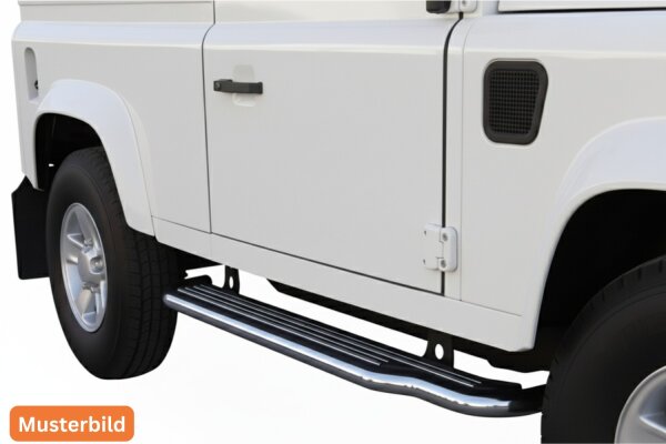 Trittbretter Schwellerrohre für LAND ROVER Defender LD 90 Edelstahl Ø50mm TÜV