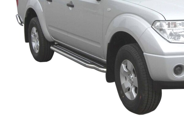 Trittbretter für NISSAN Navara D40 Doppelkabine 2005-10 Edelstahl Ø50mm