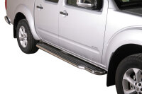 Trittbretter für NISSAN Navara D40 Doppelkabine 2010> Edelstahl Ø50mm Gutachten