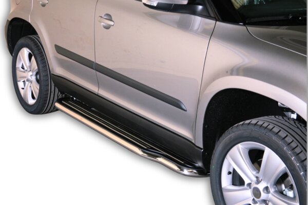 Trittbretter Schwellerrohre für SKODA Yeti 5L 2010> Edelstahl Ø50mm