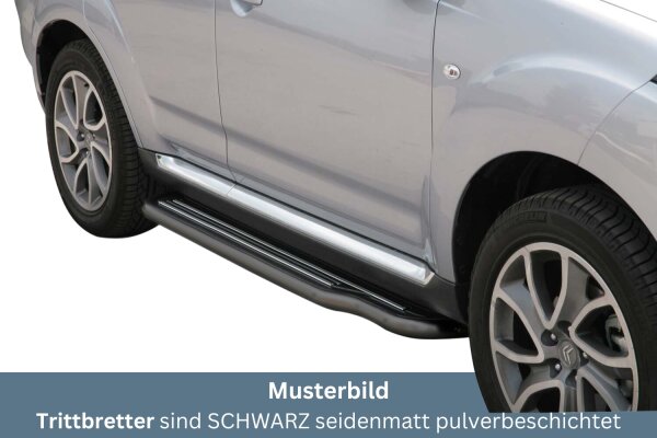 Trittbretter SCHWARZ für CITROËN C-Crosser 2008> Edelstahl Ø50mm mit TÜV