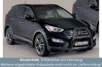 Trittbretter SCHWARZ für HYUNDAI Santa Fe DM 2012> Edelstahl Ø50mm mit TÜV