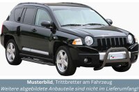 Trittbretter SCHWARZ für JEEP Compass PK 2007-10 Edelstahl Ø50mm mit TÜV
