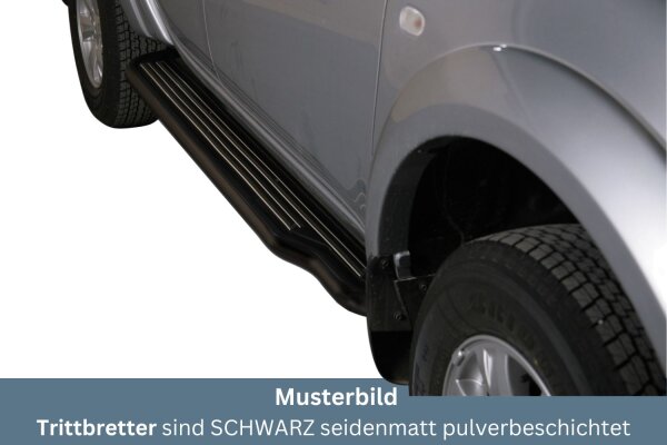 Trittbretter SCHWARZ für MITSUBISHI L200 Doppelkabine KAOT 2010> mit TÜV