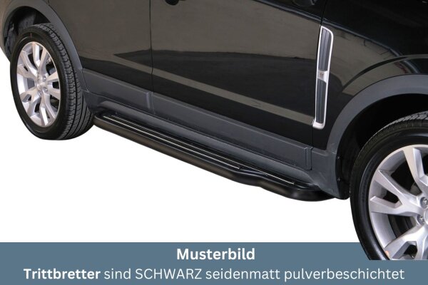 Trittbretter SCHWARZ für OPEL Antara L-A 2011> Facelift Edelstahl Ø50mm mit TÜV