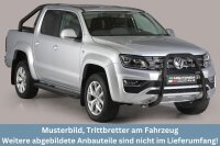 Trittbretter SCHWARZ für VOLKSWAGEN Amarok 2H 2010> Edelstahl Ø50mm mit TÜV
