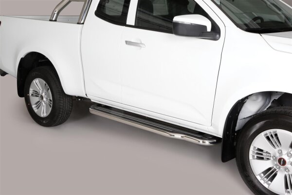 Trittbretter Schwellerrohre für ISUZU D-Max Bj.2020- Space Cab Edelstahl Ø50mm