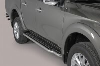 Trittbretter für MITSUBISHI L200 Doppelkabine KJOT Bj.2015- Edelstahl Ø50mm TÜV