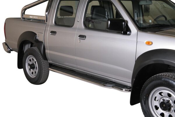 Trittbretter für NISSAN Navara D22 Doppelkabine Bj. 2001-04 Edelstahl Ø50mm