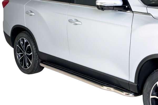 Trittbretter Schwellerrohre für SSANGYONG Rexton Bj. 2018- Edelstahl Ø50mm mit TÜV