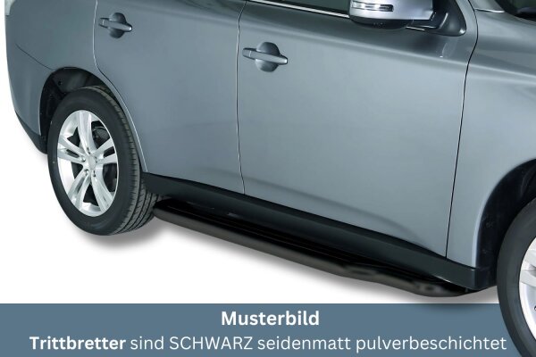 Trittbretter SCHWARZ für MITSUBISHI Outlander Bj.2013- Edelstahl Ø50mm mit TÜV