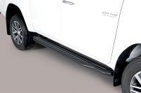 Trittbretter SCHWARZ für TOYOTA HiLux Doppelkabine ab Bj.2015- Edelstahl mit TÜV