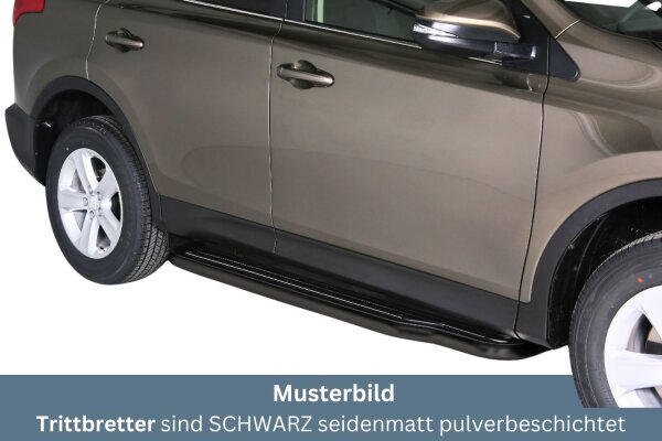 Trittbretter SCHWARZ für TOYOTA RAV 4 Bj. 2013-18 Edelstahl Ø50mm mit TÜV