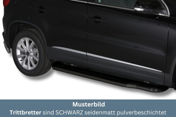 Trittbretter SCHWARZ für VOLKSWAGEN Tiguan 5N Facelift Bj.2011-16 mit TÜV