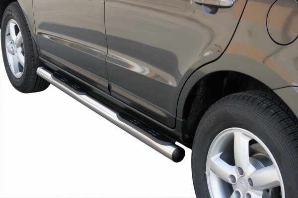 Schwellerrohre mit Tritt für HYUNDAI Santa Fe CM 2006-10 Edelstahl Ø76mm mit TÜV