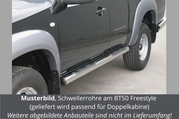 Schwellerrohre mit Tritt für MAZDA BT50 Doppelkabine UN 2007-09 V2A Ø76mm m. TÜV