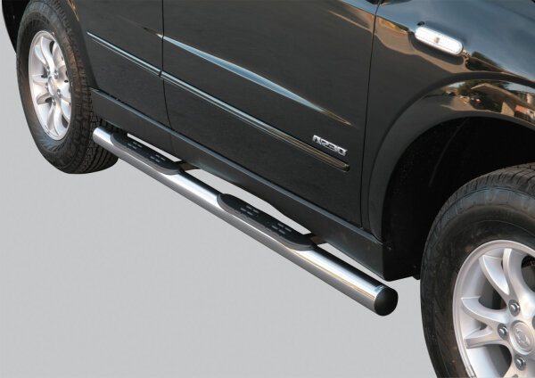 Schwellerrohre mit Tritt für SSANGYONG Actyon CJ 2006> Edelstahl Ø76mm mit TÜV