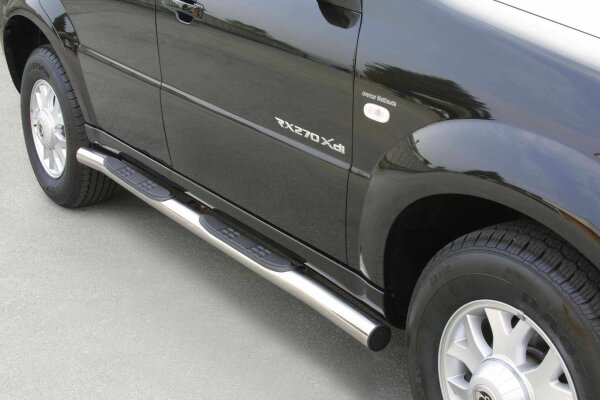 Schwellerrohre mit Tritt für SSANGYONG Rexton RJ 2006-2017 Edelstahl Ø76mm mit TÜV