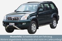 Schwellerrohre mit Tritt für TOYOTA Land Cruiser KDJ 120 5 türer V2A Ø76mm mit TÜV