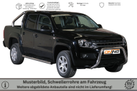 Schwellerrohre mit Tritt für VOLKSWAGEN Amarok 2H 2010> Edelstahl Ø76mm mit TÜV