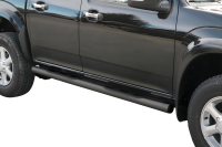 Schwellerrohre mit Tritt SCHWARZ für ISUZU D-Max Doppelkabine TF 2007-12 V2A TÜV