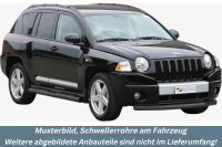 Schwellerrohre mit Tritt SCHWARZ für JEEP Compass PK...