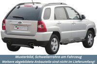 Schwellerrohre mit Tritt SCHWARZ für KIA Sportage JE 2008-10 V2A Ø76mm mit TÜV
