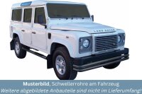 Schwellerrohre mit Tritt SCHWARZ für LAND ROVER Defender LD 110 V2A Ø76mm TÜV