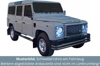 Schwellerrohre mit Tritt SCHWARZ für LAND ROVER Defender LD 110 V2A Ø76mm TÜV