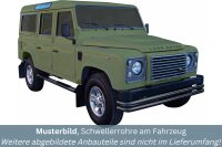 Schwellerrohre mit Tritt SCHWARZ für LAND ROVER Defender LD 110 V2A Ø76mm TÜV