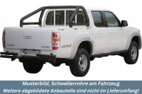Schwellerrohre mit Tritt SCHWARZ für MAZDA BT50 Doppelkabine UN 2009-12 V2A TÜV