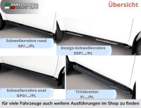 Schwellerrohre mit Tritt SCHWARZ für MITSUBISHI Pajero V80 3 türer 2007> Ø76mm TÜV