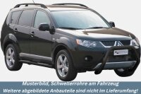 Schwellerrohre mit Tritt SCHWARZ für MITSUBISHI Outlander CWO 2007-09 V2A TÜV