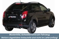 Schwellerrohre mit Tritt SCHWARZ für SSANGYONG...