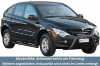 Schwellerrohre mit Tritt SCHWARZ für SSANGYONG...