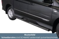 Schwellerrohre mit Tritt SCHWARZ für SSANGYONG...
