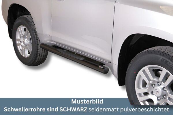 Schwellerrohre mit Tritt SCHWARZ für TOYOTA Land Cruiser 150 J15 3-Türer Ø76mm TÜV