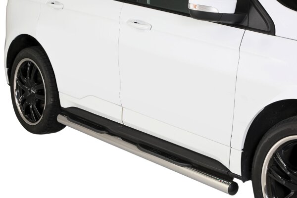 Schwellerrohre mit Tritt für FORD Edge ab Bj. 2016> Edelstahl Ø76mm mit TÜV