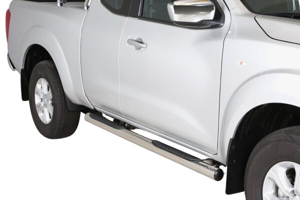 Schwellerrohre mit Tritt für NISSAN Navara King Cab D231 ab Bj.2016- Ø76mm TÜV