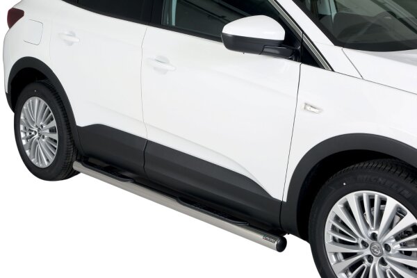 Schwellerrohre mit Tritt für OPEL Grandland X Bj.2017-21 Edelstahl Ø76mm mit TÜV