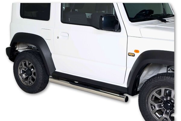 Schwellerrohre mit Tritt für SUZUKI Jimny GJ HJ Bj.2018- Edelstahl Ø76mm mit TÜV