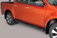Schwellerrohre mit Tritt SCHWARZ für ISUZU D-Max Bj.2020- Doppelkabine V2A TÜV