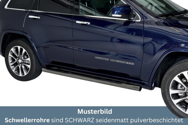 Schwellerrohre mit Tritt SCHWARZ für JEEP Grand Cherokee WK2 Bj.2014> TÜV
