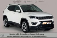 Schwellerrohre mit Tritt SCHWARZ für JEEP Compass ab Bj. 2017- V2A Ø76mm mit TÜV