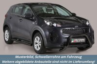 Schwellerrohre mit Tritt SCHWARZ für KIA Sportage QL ab Bj. 2016- V2A Ø76mm TÜV