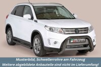 Schwellerrohre mit Tritt SCHWARZ für SUZUKI Vitara LY Bj.2015-18 V2A Ø76mm TÜV