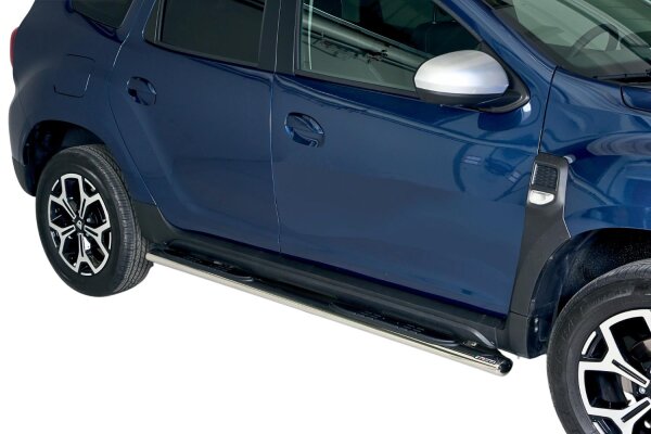 Schwellerrohre oval mit Tritt für DACIA Duster Bj.2018- Edelstahl 95x52mm mit TÜV